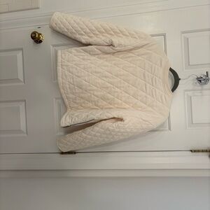 Athleta Cream Quilted Sweater